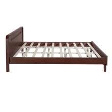 YOGLAD Solid Wood King Size Bed Frame, Queen Size Pine Wood Platform Bed, No Box Spring Needed, Sturdy Modern Farmhouse Style, Under Bed Storage Space, Easy Assembly, Heavy Duty Support For 600 Lbs, Classic Rustic Bedroom Furniture - Dark Walnut - 查看 7