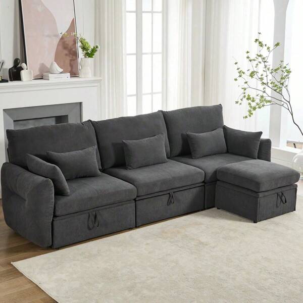 Sofa Mit Verstecktem Stauraum, Fußhocker Und Modernem Design Für Ihr Wohnzimmer