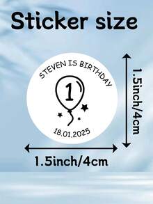 30-240Pcs Custom Happy Birthday Stickers With Balloon Pattern,Personalized Name Label Stickers,Customized Text Round Stickers,Customizable Thank You Stickers,Wedding Stickers,Gold,Black,Birthday,Bride And Groom,Gift Boxes,Lnvitation,Valentine'S Day - Style a - View 4