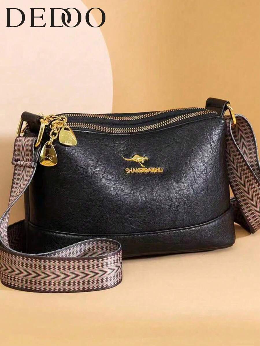 Brand Luxury Women's Crossbody Bag, Soft Leather Handbag, Designer Fashion Women's Shoulder Bag, Crossbody Bag - Black - View 1