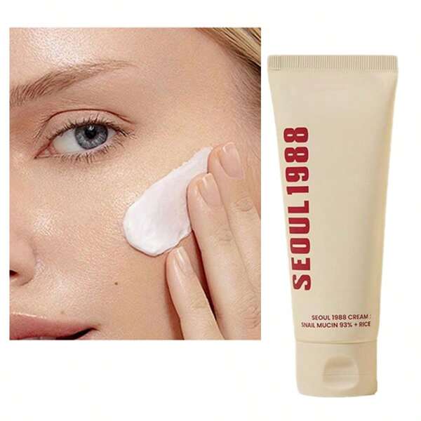 Snail Mucin Cream : Snail Mucin 93% + Rice, 100ml/3.38fl.Oz. - Deep Moisturizing Facial Moisturizing Cream, A Soothing Skincare Product Suitable For Dry And Sensitive Skin