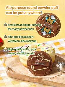 Amortals X TUNEE GOODS 面包系列 2 件装圆形粉扑 1.5mm 可爱小熊化妆海绵替换装，适合初学者、化妆师、送礼、约会、婚礼、圣诞节、万圣节、感恩节、毕业典礼、生日、Y2K 季、时尚女性、化妆品、美容、派对、海滩、旅行、露营、学校、庆祝活动、装饰、玫瑰女孩角色扮演、高级化妆氛围、化妆、便宜、房间装饰、梳妆台、旅行、卧室、化妆配件、粉扑、美妆蛋、粉扑、化妆海绵、便宜、圣诞礼物、化妆、化妆工具、便宜货、礼物、女士礼物、圣诞礼物、赠品、旅行、便宜货、旅行必备 - 棕色 - 查看 4