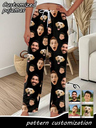 Customized Family Portrait Women's Pajama Pants, Pet Pattern Loungewear, Funny & Comfortable Matching Family Sleepwear Gift,Dawg,Colorful,Cute,Adorable,Contracted,Funny,Custom,Unique,Customized,Personalized,Ideal Gifts For Him,Ideal Gifts For Her,Boyfriend,Girlfriend,Family,Friends,Her,Dawg,Colorful,Cute,Adorable,Contracted,Funny,Custom,Unique,Customized,Personalized,Ideal Gifts For Him,Ideal Gifts For Her,Boyfriend,Girlfriend,Family,Friends,Her