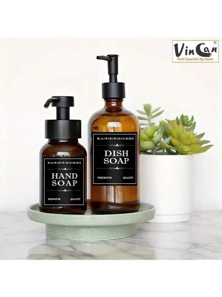 Toyvian 12 Adesivi Impermeabili Per Etichette Bagno - PVC Autoadesivo 75x75mm, Perfetti Per Sapone, Doccia E Flaconi Shampoo, Organizzazione Facile E Stile Minimalista