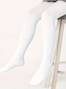 1 Pair Girls Velvet Soft Solid Color Leggings Leggings - Teen Ballet And Casual Wear Leggings, Stretchy And Comfortable, Teen Dance Wear |Smooth Appearance Bottom Pants |Spandex Fabric Pantyhose, Girls Bottom Pants - Multicolor - View 20