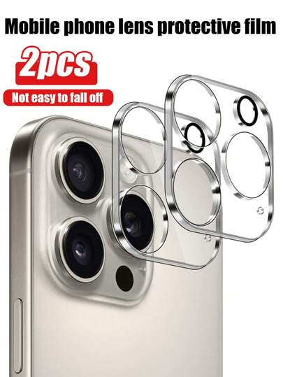2pcs Tempered Glass Camera Protective Film Compatible With Apple 17/16Promax/11/12/13/14/15/16 /Pro/Promax/Mini/Plus Series, Full Lens Coverage, Smooth Touch, Birthday, Family, Friends Gift, Lens Protective Film, Mobile Phone Accessories