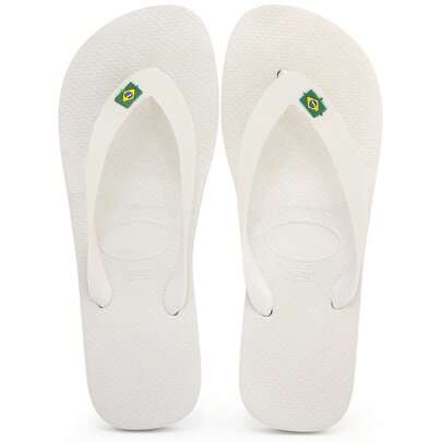 Chinelo Sandalia Branco Bandeira do Brasil Unissex de dedo verão Modelo Tradicional do 37 ao 44