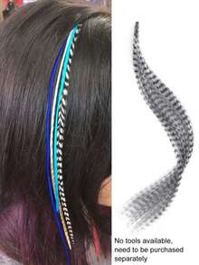 45cm/18 Inch Feather Hair Extension Clip-In Hidden Hairpiece Multi-Color Suitable For Beginners - Long Colored Feather Hair Extension For Women Girls To DIY Holiday Party Use - Multicolor - View 13