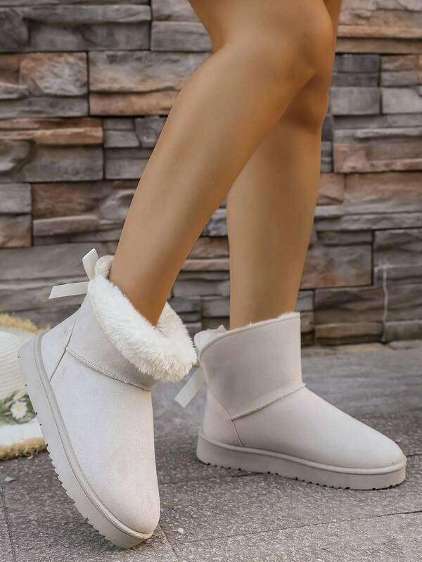 Stivali da neve corti da donna, stivali antiscivolo caldi e spessi di vari colori, stivali corti con suola spessa, stivali caldi