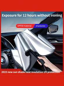 汽车遮阳帘，防紫外线隔热挡风玻璃遮阳板，停车遮阳帘 - 黑色-遮陽傘 - 查看 5
