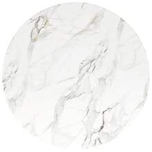 Dining Table Set (5 Pieces), Dining Table Set With 4 Chairs, Modern Kitchen Table Set, 80 Diameter Round Kitchen Table, Black Legs, White Marble Table Top, Grey Velvet Dining Chairs - 1 - View 9