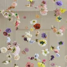 Hanging Flower Curtain, Creative Photo Prop, Artificial Flowers, Indoor/Outdoor Decor, Romantic Wedding Backdrop - Multicolor - View 2