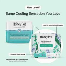The Honey Pot Company 100% Organic Cotton Cover Cooling Herbal Infusion Super Pads - 16ct - 1 - 查看 11