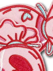 2 piezas de parches de tela bordados con diseño de caramelos de colores, estilo de dibujos animados lindos de poliéster para planchar o coser, adecuados para manualidades DIY, ropa, bolsos, zapatos, cortinas, decoración del hogar - Multicolor - Ver 3