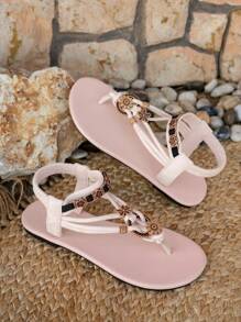 女士时尚波西米亚风格平底凉鞋，休闲百搭，适合婚礼、派对、户外、海滩