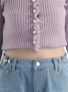 1 Pair/2 Pairs Of High-End Pearl Heart-Shaped Brooch Waist Adjuster For Jeans Skirts, Premium Quality With Adjustable Waistband Buckle