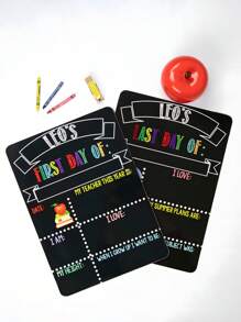 Letrero personalizado del primer día de clases Nombre personalizado Accesorios para fotos Pizarra reutilizable estilo pizarra para recuerdo de la primera clase de niñas Plantilla de relleno colorida para fotografía del hito escolar Preescolar, Jardín de infantes, Escuela primaria, Sesión de fotos del primer día de clases, Letrero de pizarra, Letrero de vuelta a clases - Multicolor - Ver 2