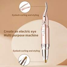 RAF 二合一电动睫毛夹、电动修眉器、无痛修眉器、眉毛修剪器、面部脱毛器、加热睫毛夹、女士睫毛夹、打造浓密卷翘睫毛、电动加热睫毛造型器。功率：2瓦。情人节和圣诞节送给家人和朋友的最佳礼物。 - 彩色 - 查看 4