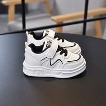 Zapatos para bebe, zapatos deportivos para niños,Zapatos infantiles de estilo minimalista y moderno,zapatos blancos coreanos de suela blanda para niñas - Negro - Ver 8