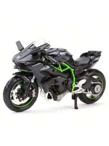 1 pièce Moto Kawasaki H2R, moto de simulation, jouet de moto en alliage, modèle de moto 3D, jouet de voiture miniature à l'échelle 1:18, décoration de moto, cadeau d'anniversaire, cadeau de fête, retour à l'école