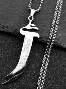 Sword Shape Hollow Pendant Gold/Silver Color Stainless Steel Sword Necklace Fashion Gorgeous Gifts For Men And Women