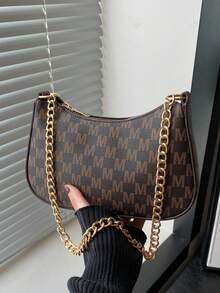 2025新款时尚欧美小众设计简约单肩腋下包女士通勤包 - 咖啡 - 查看 1