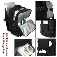 1 件休闲旅行背包适合女性，男士随身背包，防水，户外，运动多功能大容量 16 英寸笔记本电脑背包，日常通勤，旅行必备