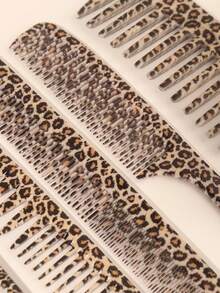 5把/1把豹纹发梳，防静电，宽齿梳，平梳，双面梳，手柄梳，头皮按摩梳，干湿两用，防脱发造型梳，塑料发梳，适用于浓密/卷曲/细软/长/短发，男女通用，实用护发SPA按摩梳，家用卷发梳，适合旅行、户外、运动、办公、学校等场合，发夹，发饰，发刷，后梳，造型梳，卷发梳，边缘梳，发梳，梳子，梳头，发梳套装，梳子，卷发梳，解结梳，女士发梳，头发，旅行，美发产品，美发工具，美发用品，理发师，理发师配件，理发店，美发设备 - 彩色 - 查看 5