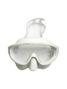 1 件白色高清潜水面罩（带呼吸管），女士和青少年防水浮潜面罩，PVC 材质，海滩必需品，海滩配件，泳池浮板 - 白色 - 查看 2