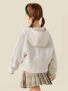 mini bala 女童亲子连帽衫秋季运动风格宽松运动衫 - 淺花灰 - 查看 3