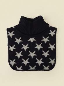 1pc Kids Pullover Scarf With Heart, Pentagram, Twist Pattern, Warm & Soft For Daily Use - Multicolor - View 13