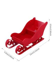 2pcs/1pc Santa's Sleigh Miniature Landscape Display Decoration Gift, Snowman Reindeer Sleigh Container Suitable For Christmas, Christmas Eve, Theme Party, Shopping Mall, Home Decor, Surprise Gift For Loved Ones, Friends, Perfect Party Favor
