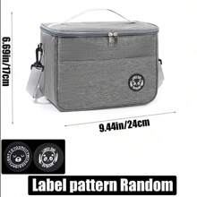 1pc Double Layer Insulated Lunch Bag, Large Capacity Lunch Box Leakproof Durable Cooler Tote Bag With Adjustable Shoulder Strap For Work Office Picnic Travel