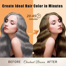 Hair Dye Shampoo 3 In 1, Long-Lasting Gray Hair Coverage, Natural Dark Coffee Hair Color Shampoo With Herbal Ingredients, Easy Application Shampoo Para Canas Women Men 16.9 Fl Oz - Chestnut Brown - View 2