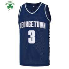 Kekambas Men's #3 Georgetown University Sports Embroidered Allen Iverson Retro Basketball Jersey Mesh Sports Basketball Jersey Sweatshirt Fan Vest Elastic Fabric - Loose Sleeveless Crew Neck Vest With Letter Embroidery For Basketball, Sports, Running