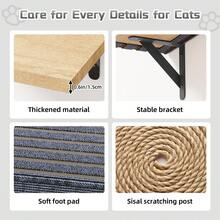 Tomnk Wall Mounted Cat Furniture Set - 5 Pcs Space-Saving Climber With Cat House, Bridge, Steps & Scratcher Board - DIY Wall Shelves Playground For Indoor Cats - Gray - Xám - Xem 6