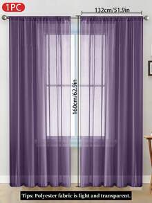 1 pezzo Tenda in voile leggera tinta unita, tenda trasparente in poliestere minimalista moderna per camera da letto, soggiorno, decorazione balcone