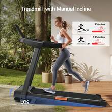 Cinta de correr para casa: plegable, con inclinación ajustable hasta un 9 % y velocidad de hasta 12 km/h. Equipada con un motor de 3,0 CV y 12 programas preestablecidos. Peso máximo del usuario: 136 kg. - Enchufe EU Tipo C(220-240V) - Ver 2