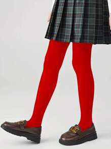 1 Pair Girls Velvet Soft Solid Color Leggings Leggings - Teen Ballet And Casual Wear Leggings, Stretchy And Comfortable, Teen Dance Wear |Smooth Appearance Bottom Pants |Spandex Fabric Pantyhose, Girls Bottom Pants - Multicolor - View 24