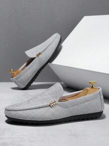 1 Pair Men's Soft Slip-On Casual Loafers, New Breathable Soft Bottom Old Beijing Cloth Shoes - Grey - View 2