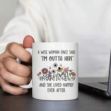 1 Stück Keramik Kaffeetasse, Rentnergeschenke für Frauen 2025, Rentner Tasse, "Eine weise Frau sagte einmal: Ich bin hier raus" Kaffeetasse, Rentnergeschenke Geburtstagsgeschenk Weihnachtsgeschenke für Mutter Oma Lehrerin Krankenschwester Kollegen