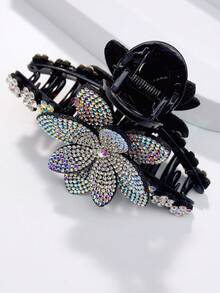 1 件女士优雅水钻花朵发夹，适合所有季节，休闲或派对发饰花朵发夹秋季配饰 - 彩色 - 查看 7