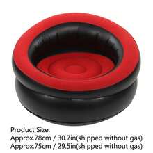 78 X 75cm Sofá inflable, Flocking Aire Sofá inflable simple Silla Ultra suave Sofá Sofá Bolsa de frijoles Silla para sala de estar Dormitorio Sala de lectura Oficina Balcón Viajes, Con una válvula rápida- Inflado rápido, fácil de almacenar y transportar - Rojo - Ver 7