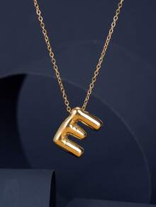 1 件时尚 14K 镀金不锈钢泡泡波西米亚风格 26 个字母 A-Z 吊坠和 26 件铜方晶锆石吊坠，金项链首饰，两种款式可选，适合女性四季日常佩戴 - 彩色 - 查看 22