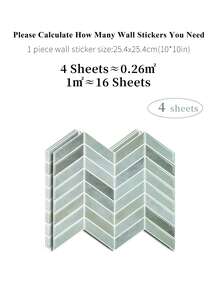 WoStick 1/4/10/20 张防水即撕即贴防溅墙砖 10 英寸 x 10 英寸 适用于厨房浴室墙纸壁纸墙贴房间装饰墙面装饰卧室客厅装饰 - 彩色 - 查看 16