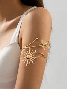 1 Stück modischer, kreativer Armmanschette mit Sonnenblumen-Umarmung, lässiger Stil, vielseitiges Schmuckarmband für Damen im Urlaub und Partys