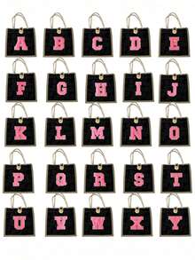 1 件毛巾刺绣首字母图案手提包，花卉印花亚麻手提包，小号花卉亚麻纽扣装饰手提包，简约大容量手提包，便携休闲收纳手提包，多功能购物袋，新设计，大容量，购物的理想选择，单肩包，手提包，午餐包，午餐盒，斜挎包