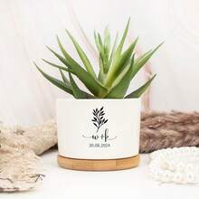 Custom Wedding Gifts,Couple's Name Plant Pot, Anniversary Gifts, Flower Pot For Couple, Engagement Gifts,Gifts For Mom/Wife/Woman Birthday Graduation - White - View 6