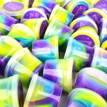 8-28 piezas Mini Slime Party, Slime pre-hecho amarillo, azul, morado, Slime espacial a granel, Paquetes de Slime elástico y no pegajoso de la galaxia - Multicolor - Ver 6