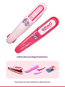 女孩发型套装、染发棒、发夹、梳子、儿童造型师角色扮演、DIY 发饰套装、美发玩具、装扮配件玩具、美发工具、染发精美造型游戏设计（可水洗）、过家家公主的理想生日礼物、节日礼物